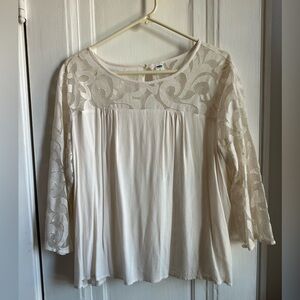 Old Navy Lace Top with key hole button
